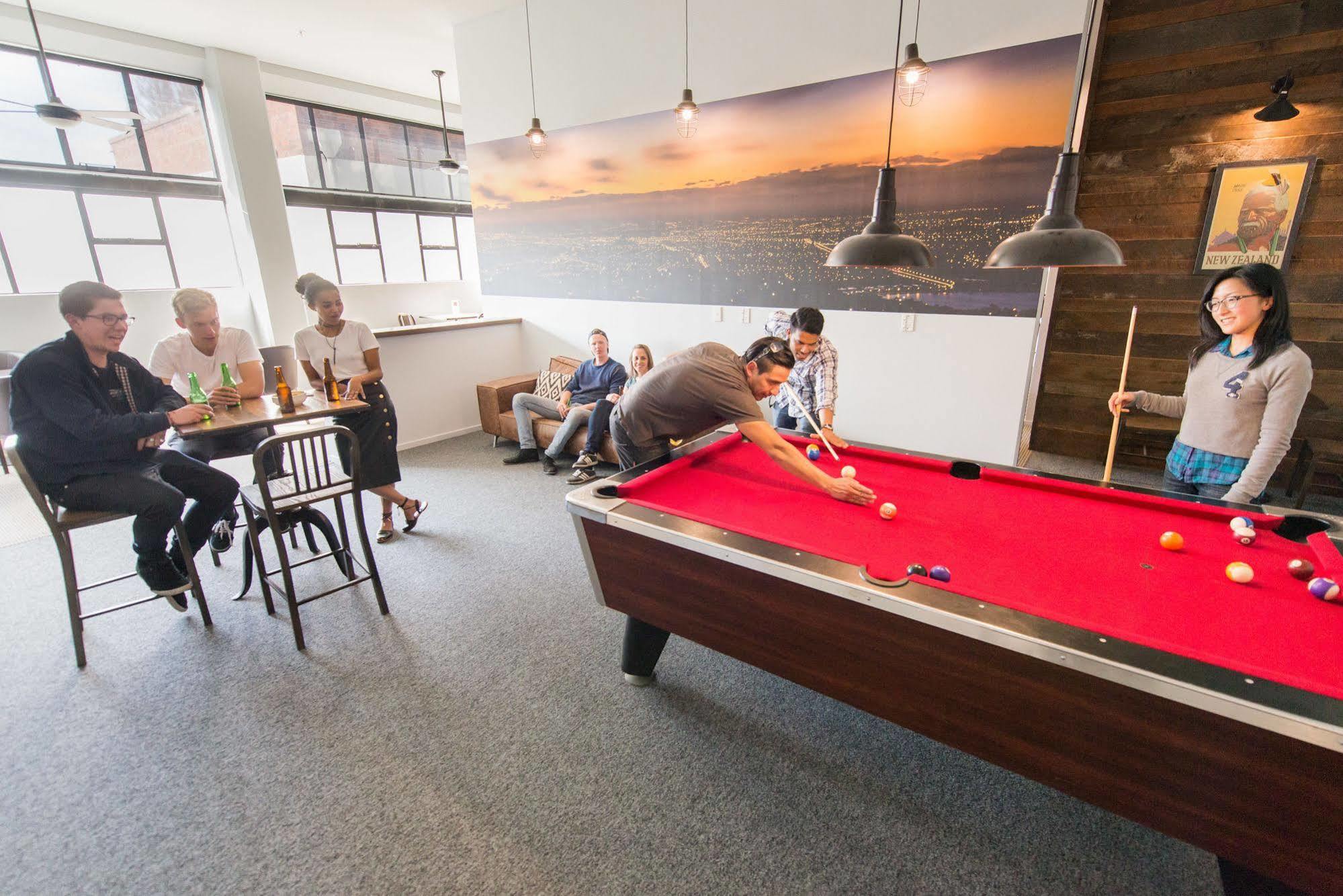 Hostel Urbanz Christchurch Exterior foto The pool table at the company headquarters